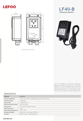 Коробка пневматического переключателя давления LF40-B
